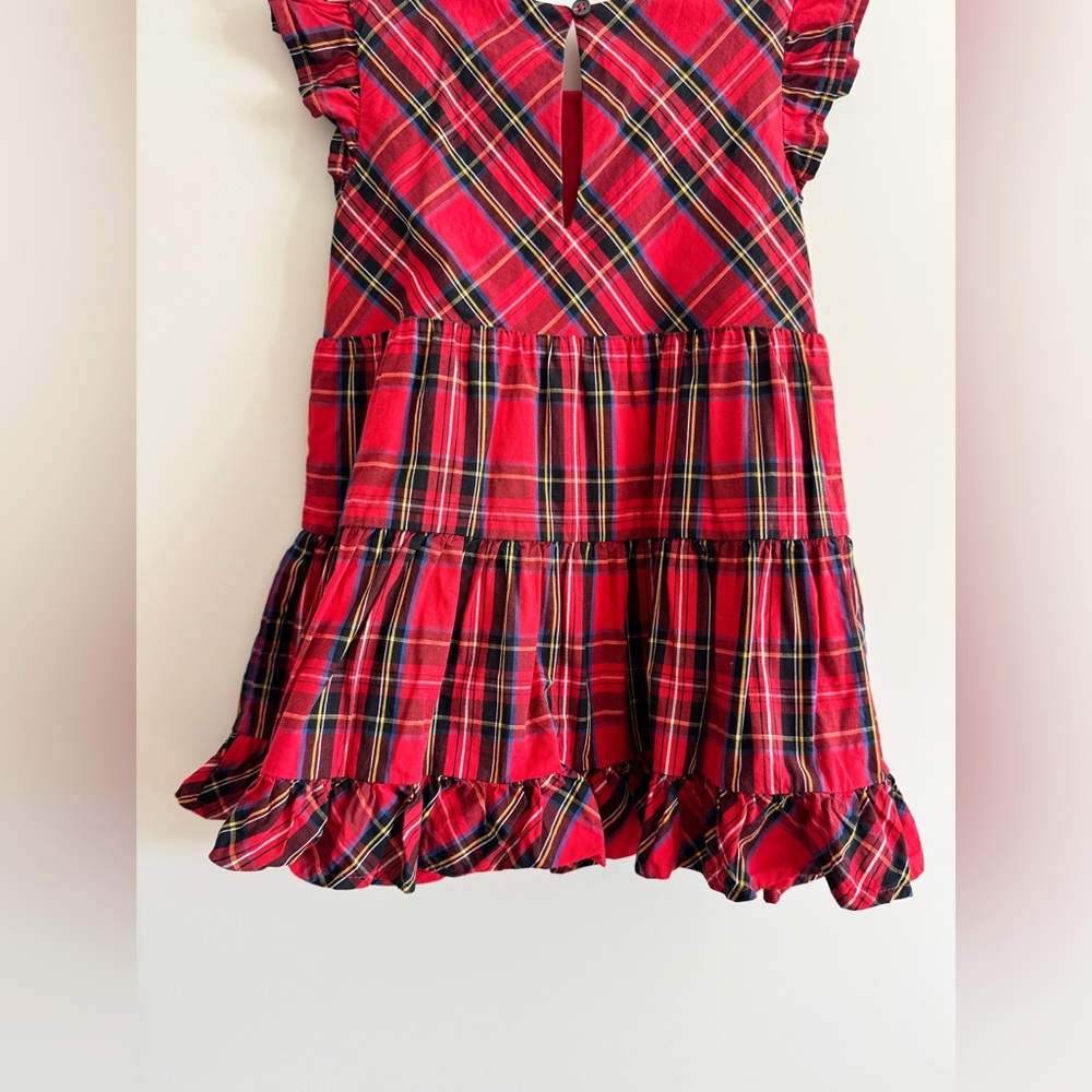 Crewcuts Girls' Tartan Ruffle Tiered Dress Holiday Christmas Plaid Sz 3 - Picture 11 of 13